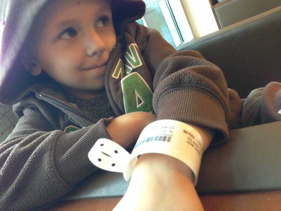 Damn American Ninja Warrior TV show! Andrew fell hard on his wrist this morning while imitating the show.