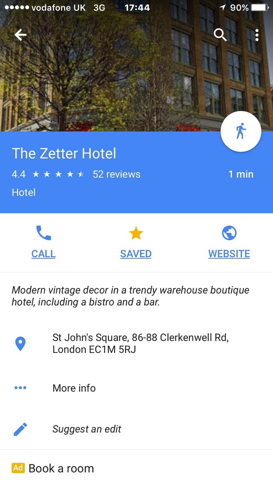 Photo of The Zetter Hotel, Clerkenwell